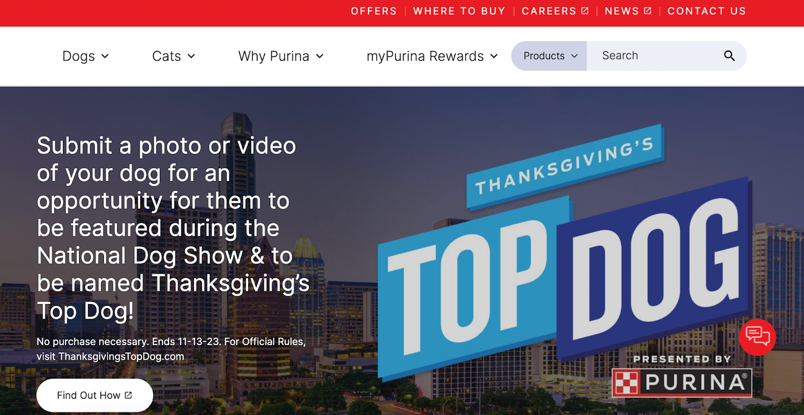 Purina's website